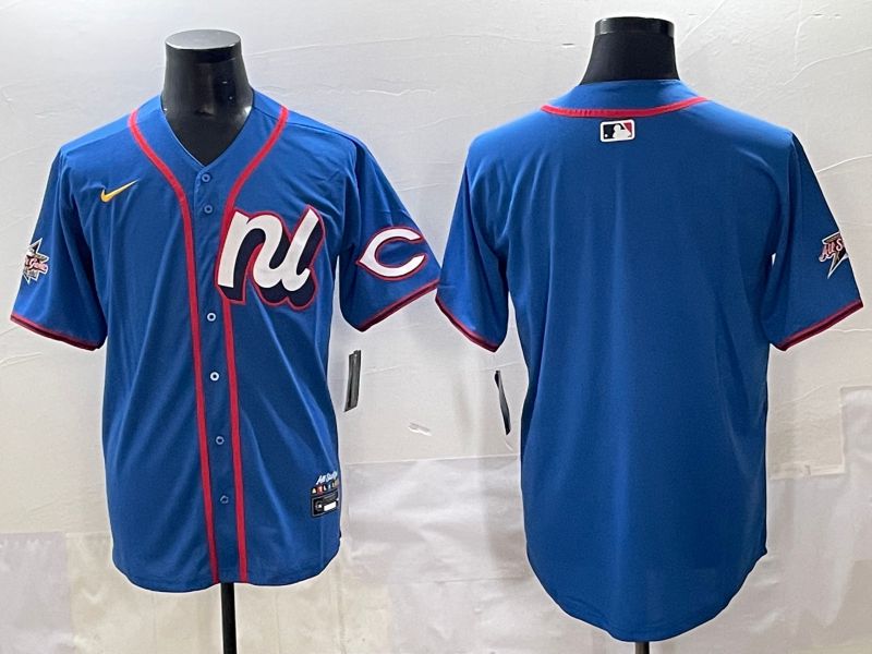 Men 2025 Cincinnati Reds Blank Blue All star Nike MLB Jersey style 2